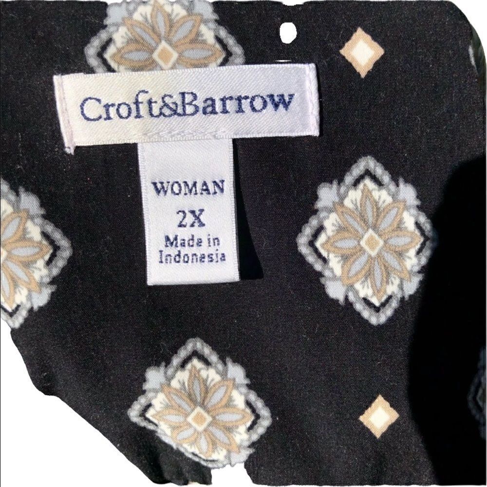 NWT CROFT & BARROW Collared Button Down Top SZ 2X - Picture 8 of 8